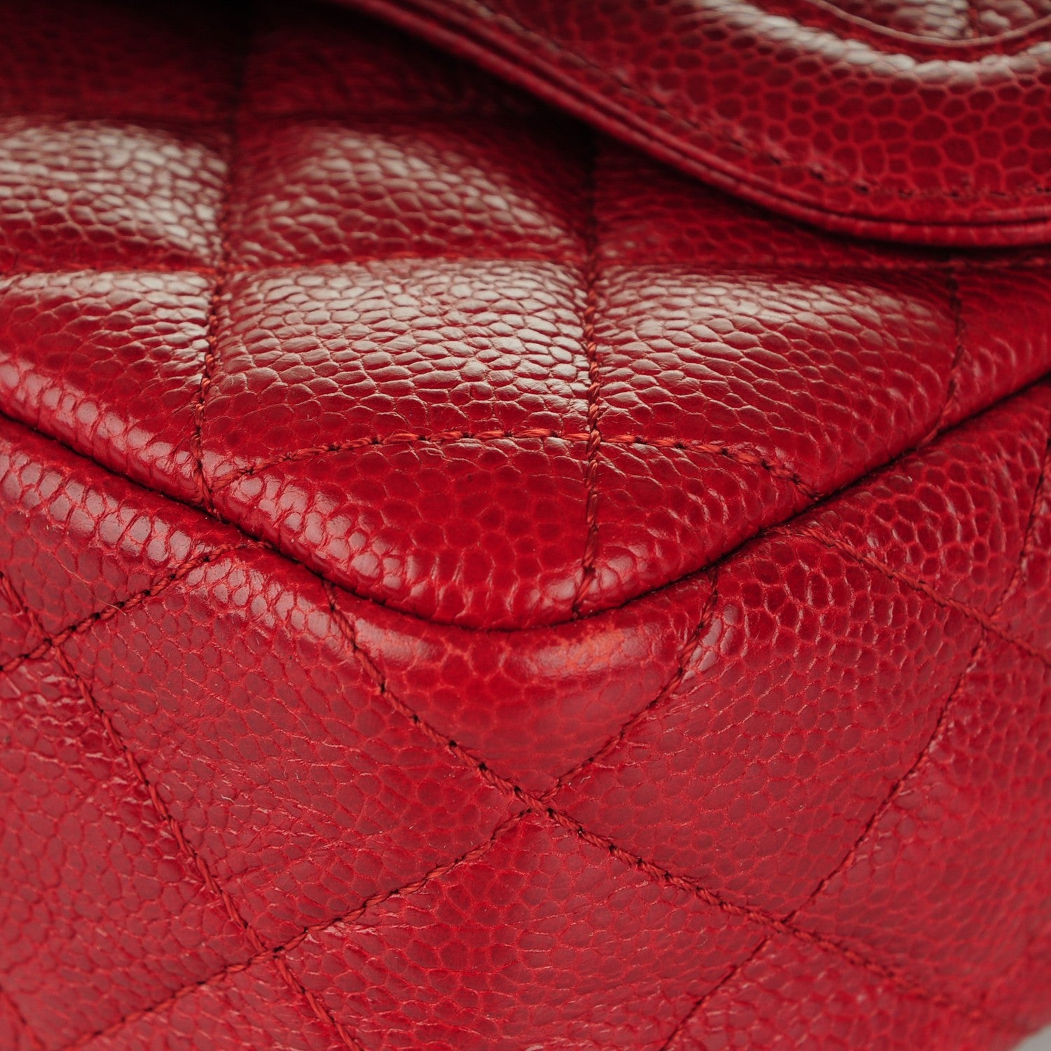Chanel Caviar Quilted Mini Square Flap Red 8 of 8