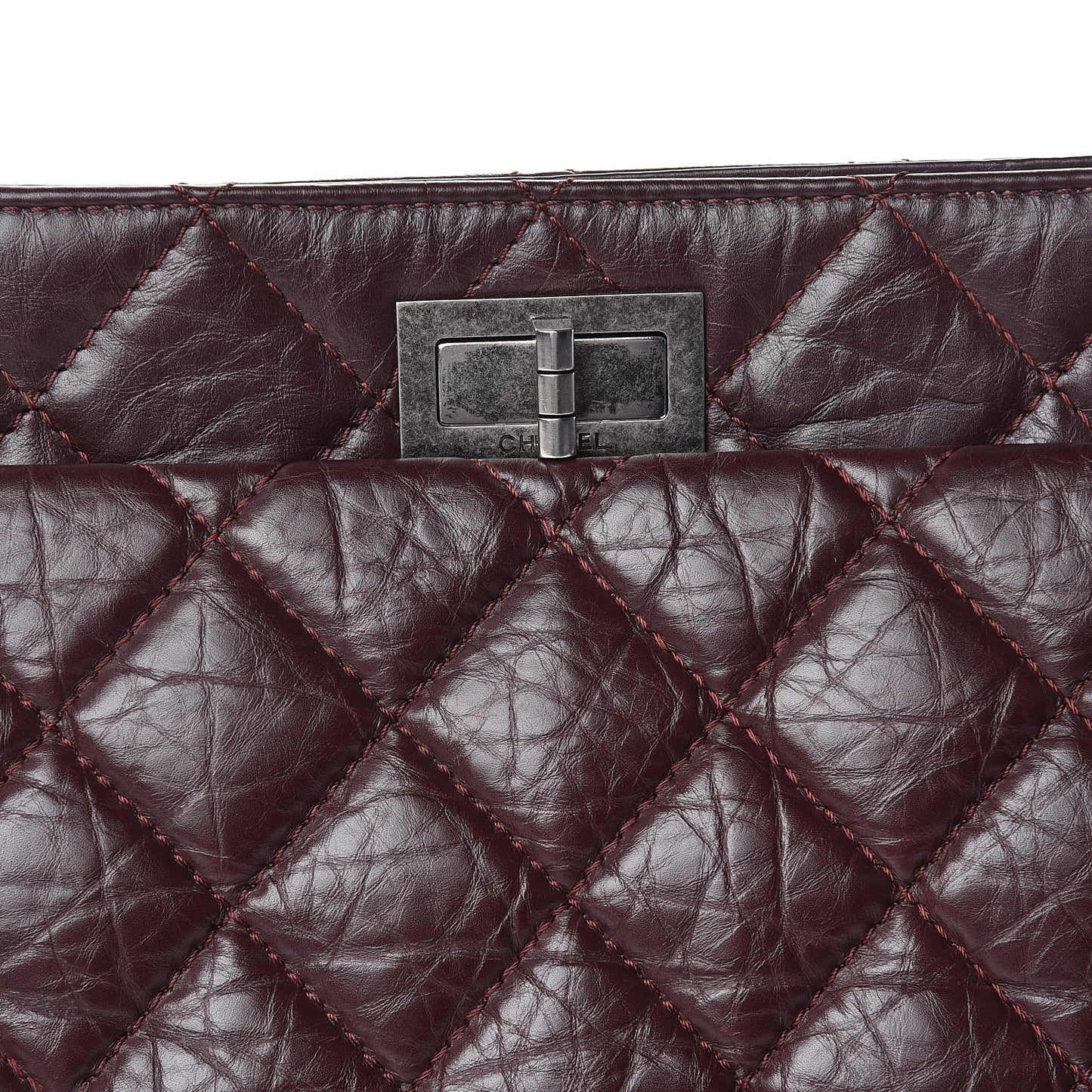 Aged Calfskin Reissue 2.55 Tote Burgundy