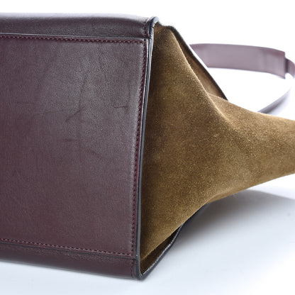 Celine Smooth Calfskin Suede Medium Tri-Color Trapeze Burgundy 7 of 16