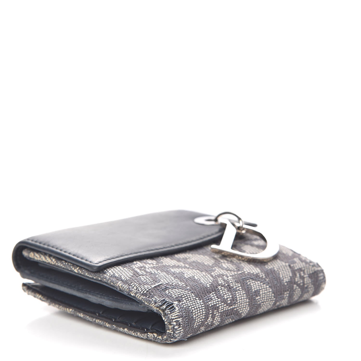 Christian Dior Monogram Compact Wallet Navy 4 of 14