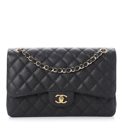 Chanel Caviar Quilted Jumbo Double Flap Black 1 of 8