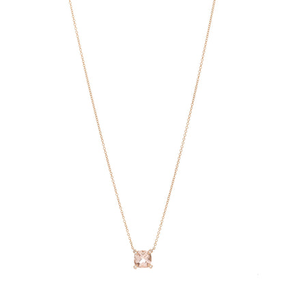 David Yurman 18K Rose Gold Diamond Morganite 7mm Petite Chatelaine Pendant Necklace 1 of 4