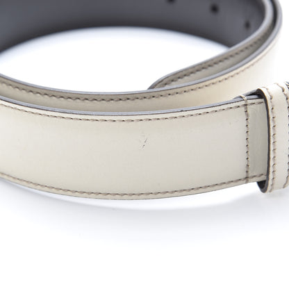 Gucci Calfskin Horsebit Buckle Belt 85 34 White 7 of 7