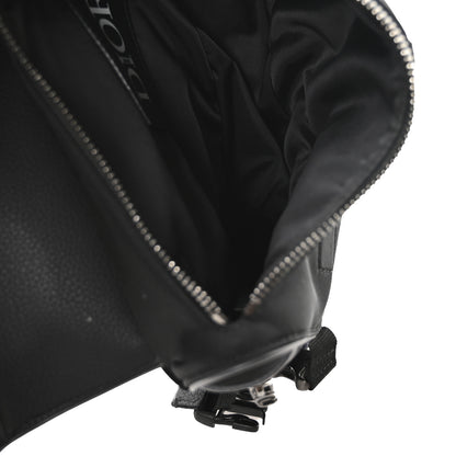 Christian Dior Nylon Grained Calfskin Saddle Bag Black Multicolor 5 of 12