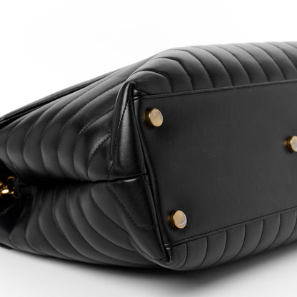 Saint Laurent Calfskin Y Quilted Monogram Large Loulou Chain Satchel Black 10 of 11