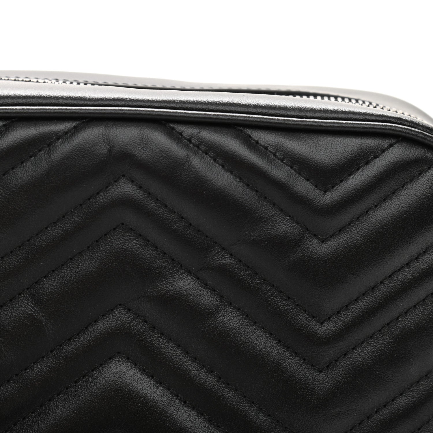 Gucci Calfskin Matelasse Monochrome Small GG Marmont Chain Shoulder Bag Black 9 of 9