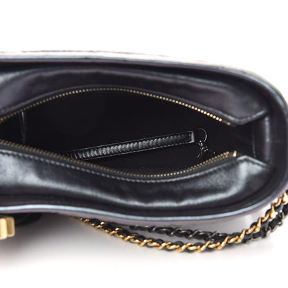 Chanel Iridescent Aged Calfskin Quilted Small Gabrielle Hobo Black 4 of 10