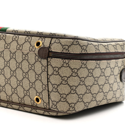 Gucci GG Supreme Monogram Textured Dollar Calfskin Web Savoy Shoe Case Bag Beige Ebony New Acero 10 of 10