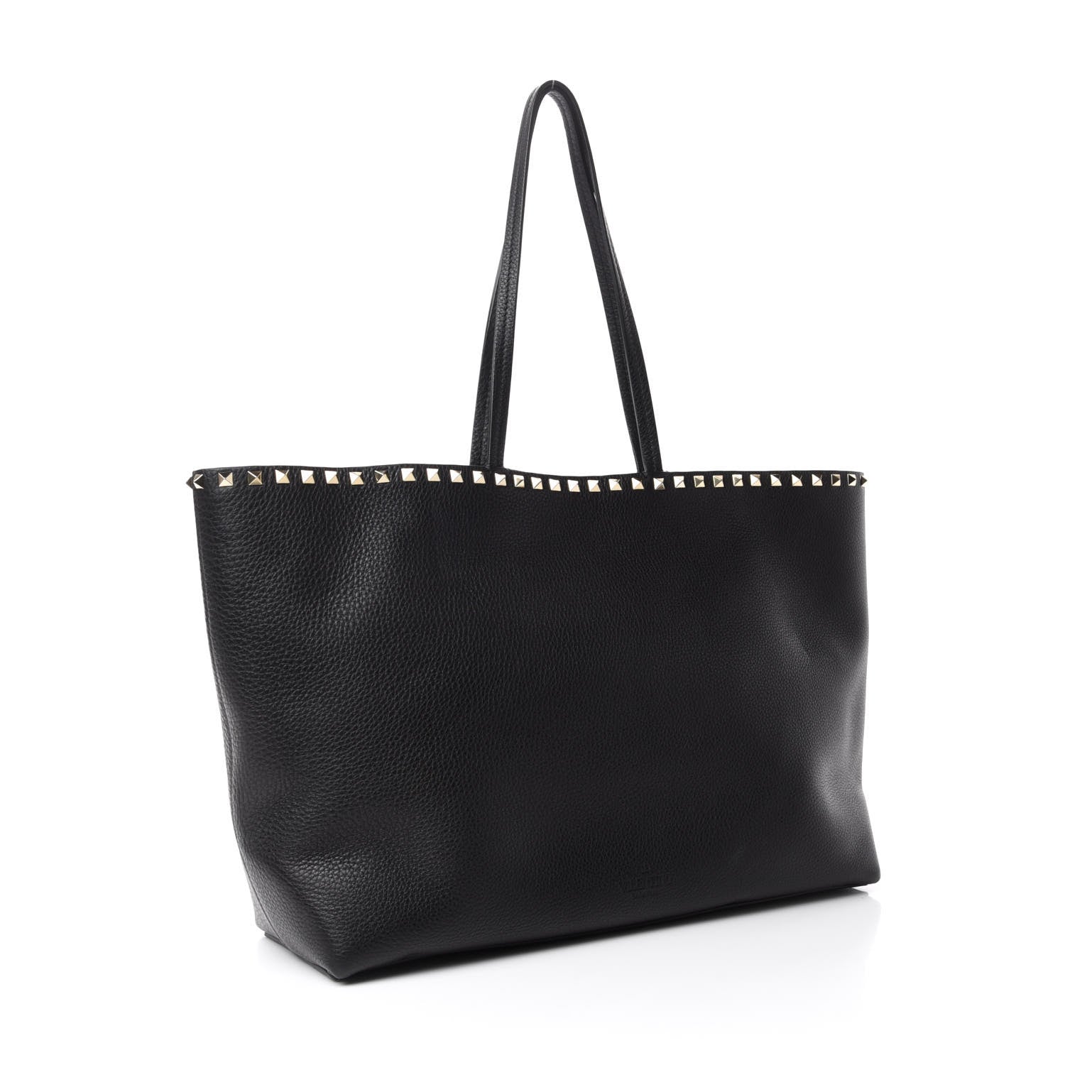 Valentino Garavani Grained Calfskin Rockstud Shoulder Tote Black 3 of 9