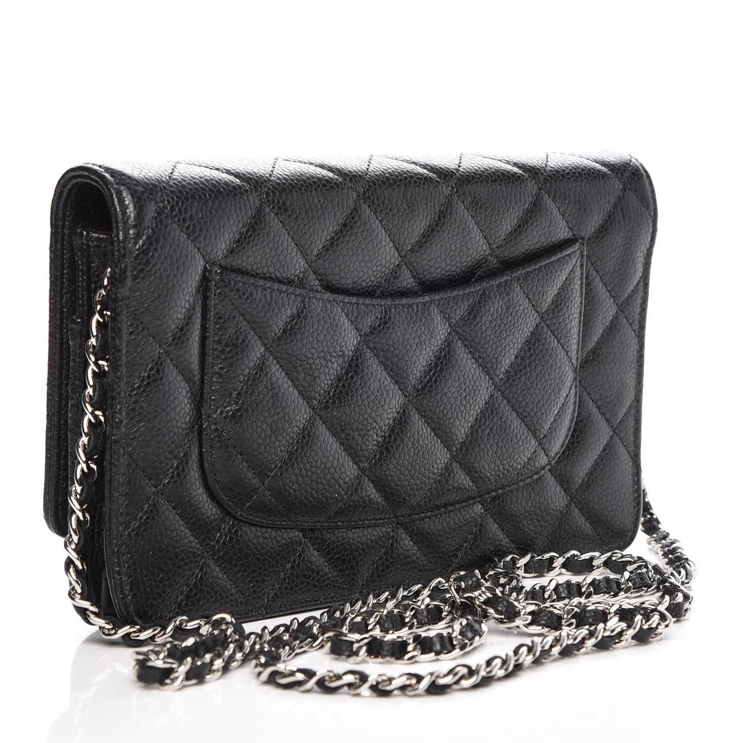 Caviar Quilted Wallet On Chain WOC Black