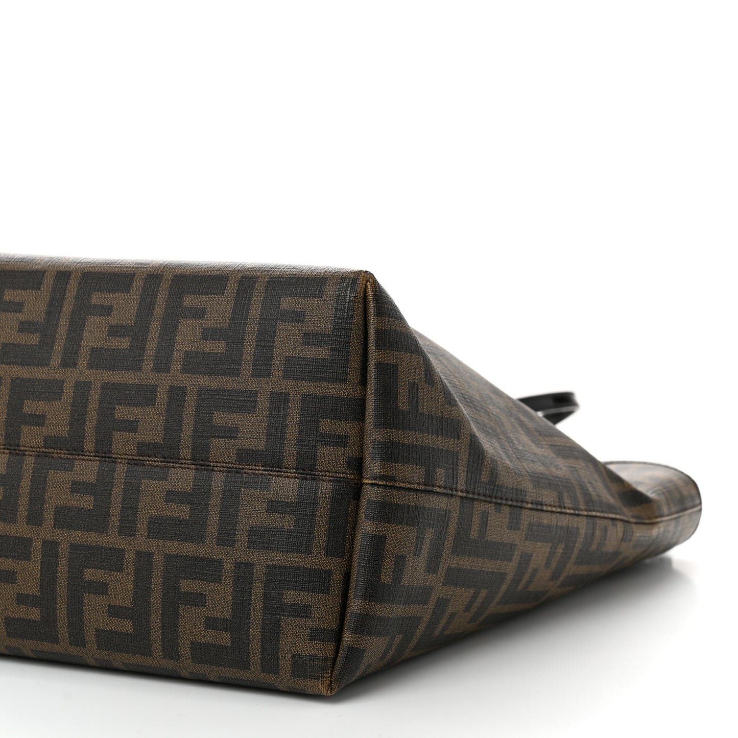 Zucca Spalmati Patent Baguette Print Medium Roll Tote Tobacco