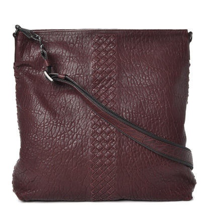Bottega Veneta Lambskin Zip Top Messenger Bag Burgundy 1 of 9