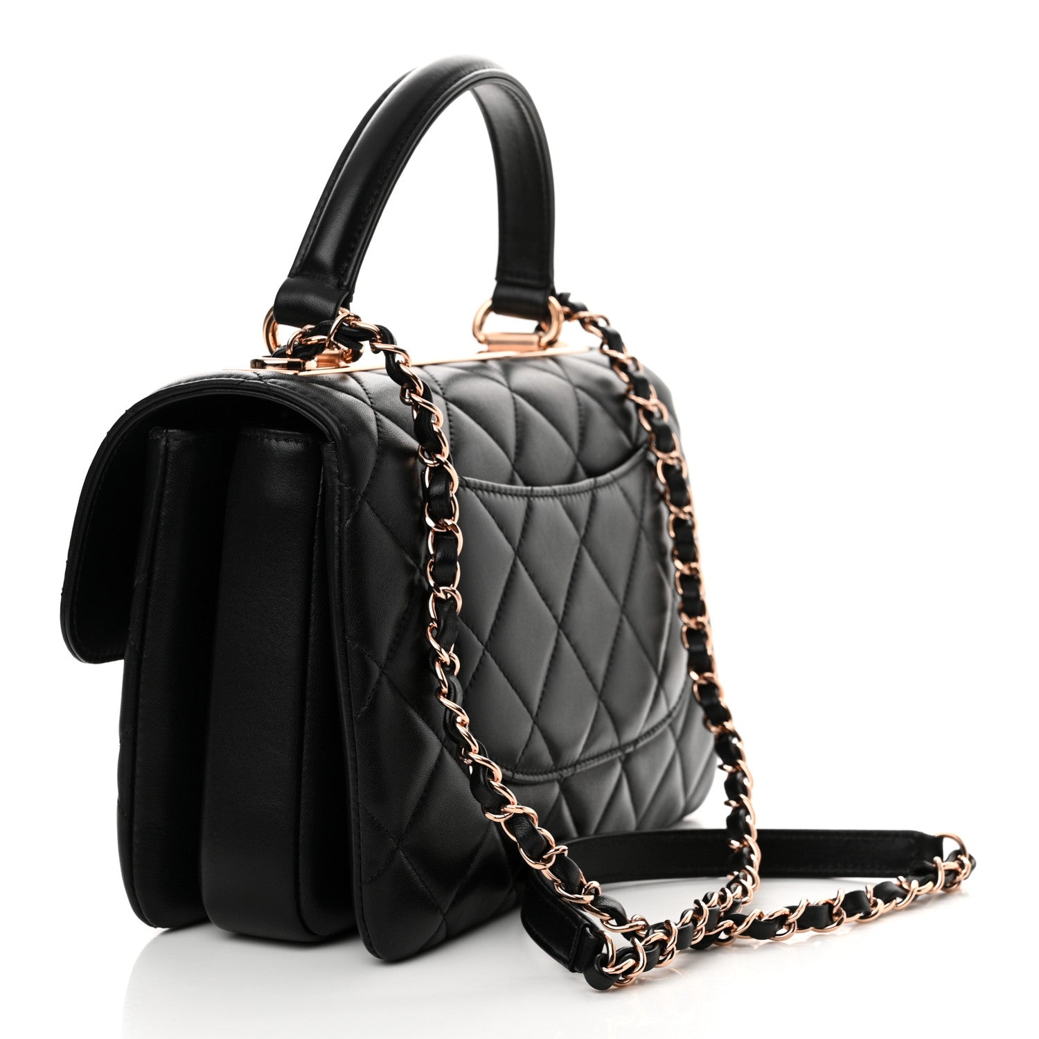 Chanel Lambskin Quilted Small Trendy CC Dual Handle Flap Bag Black 3 of 11