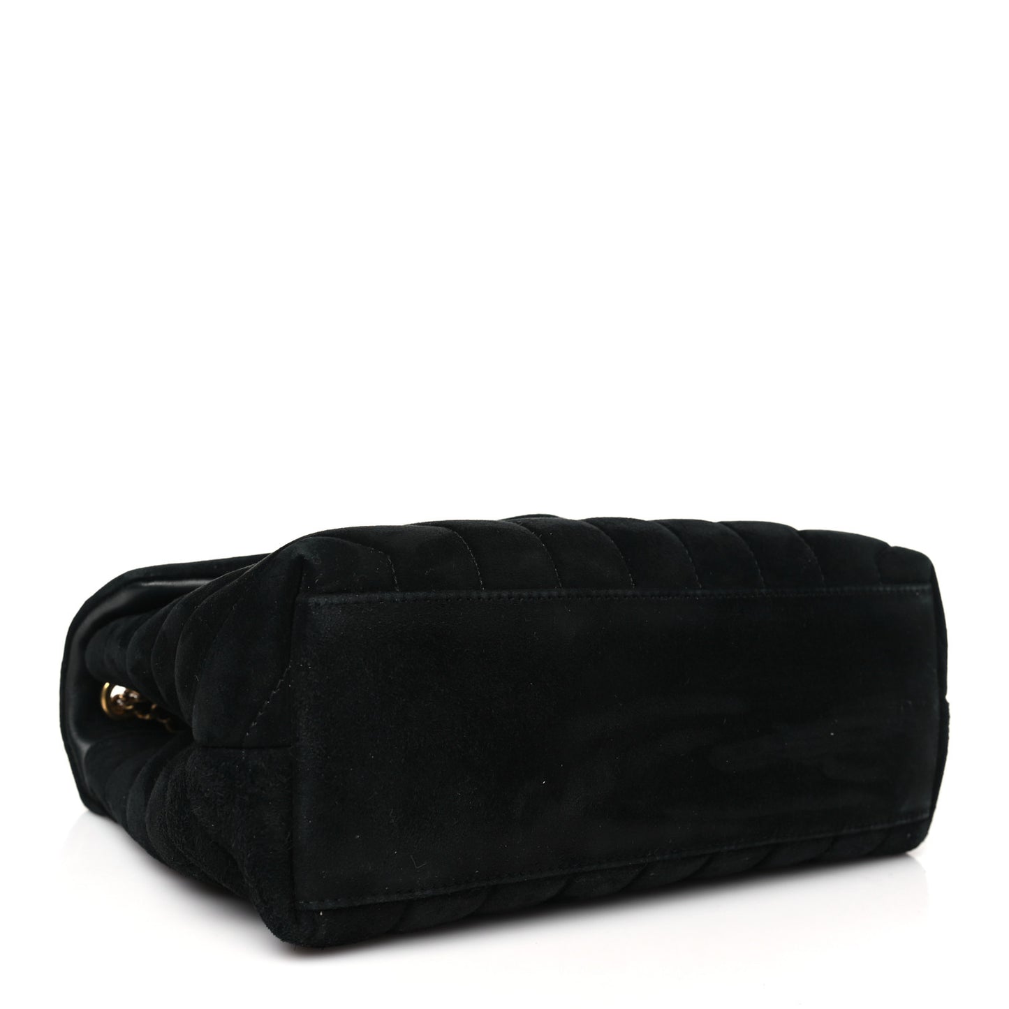 Suede Calfskin Y Quilted Monogram Small Loulou Chain Satchel Black