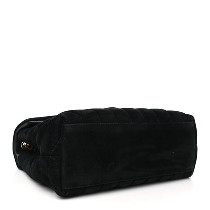 Saint Laurent Suede Calfskin Y Quilted Monogram Small Loulou Chain Satchel Black 4 of 10