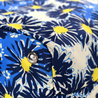 Prada Tessuto Nylon Saffiano Floral Print Tote Bluette Dis Primule 7 of 12