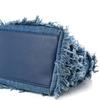Chanel Calfskin Denim Fringe Chains CC Drawstring Bucket Bag Blue 9 of 9