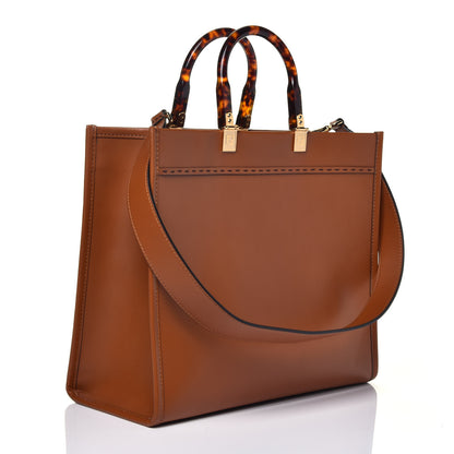 Fendi Vitello King Plexiglass Medium Fendi Sunshine Shopper Tote Cuoio 4 of 10