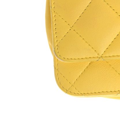 Chanel Lambskin Quilted Wallet on Chain WOC Yellow 12 of 13