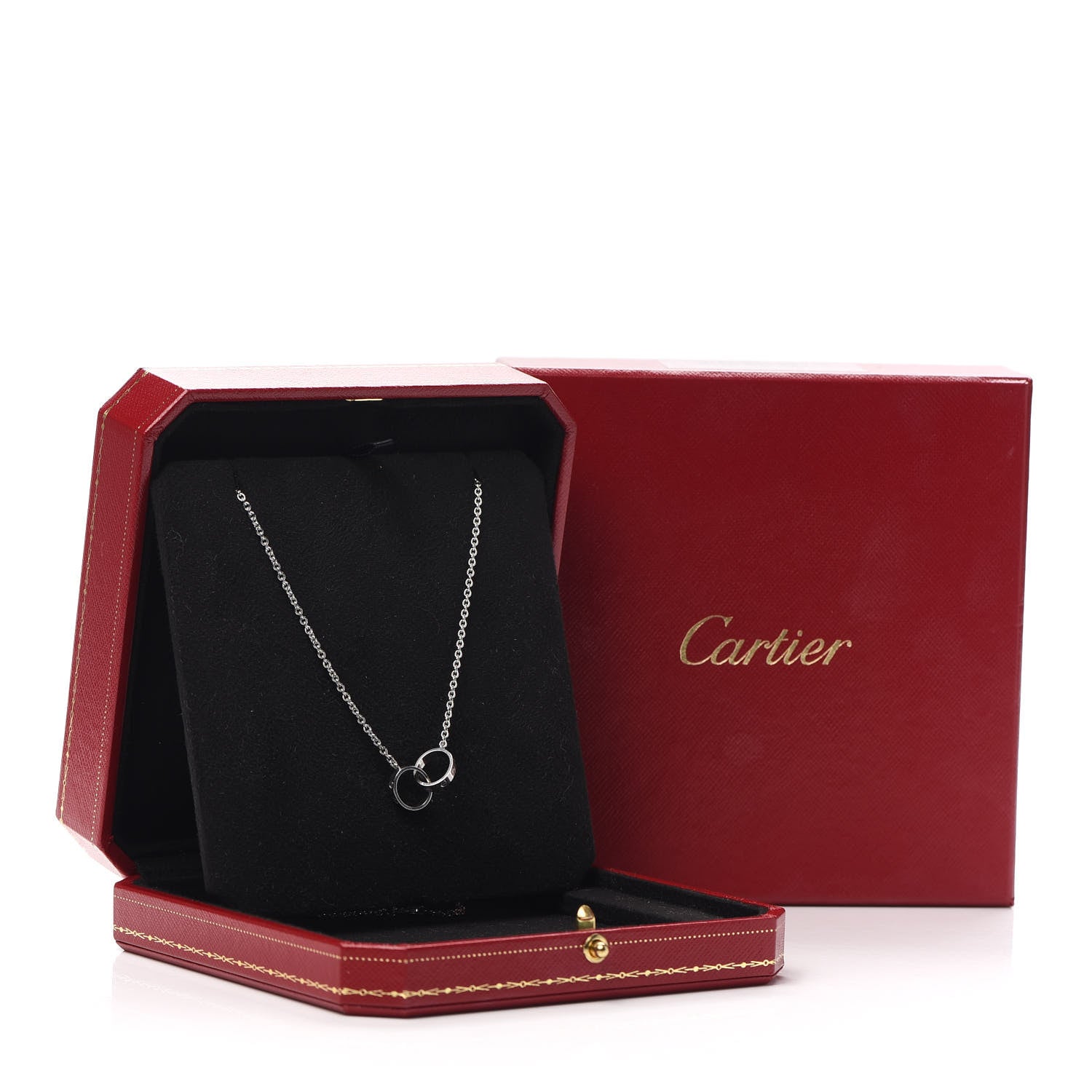 Cartier 18K White Gold Interlocking LOVE Necklace 7 of 7