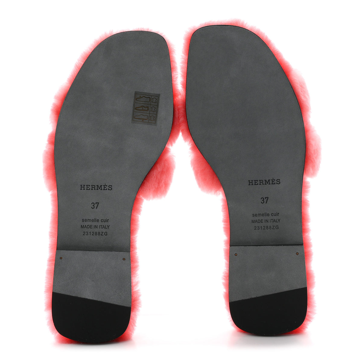 Hermes Woolskin Oran Sandals 37 Rose Du Desert 7 of 8