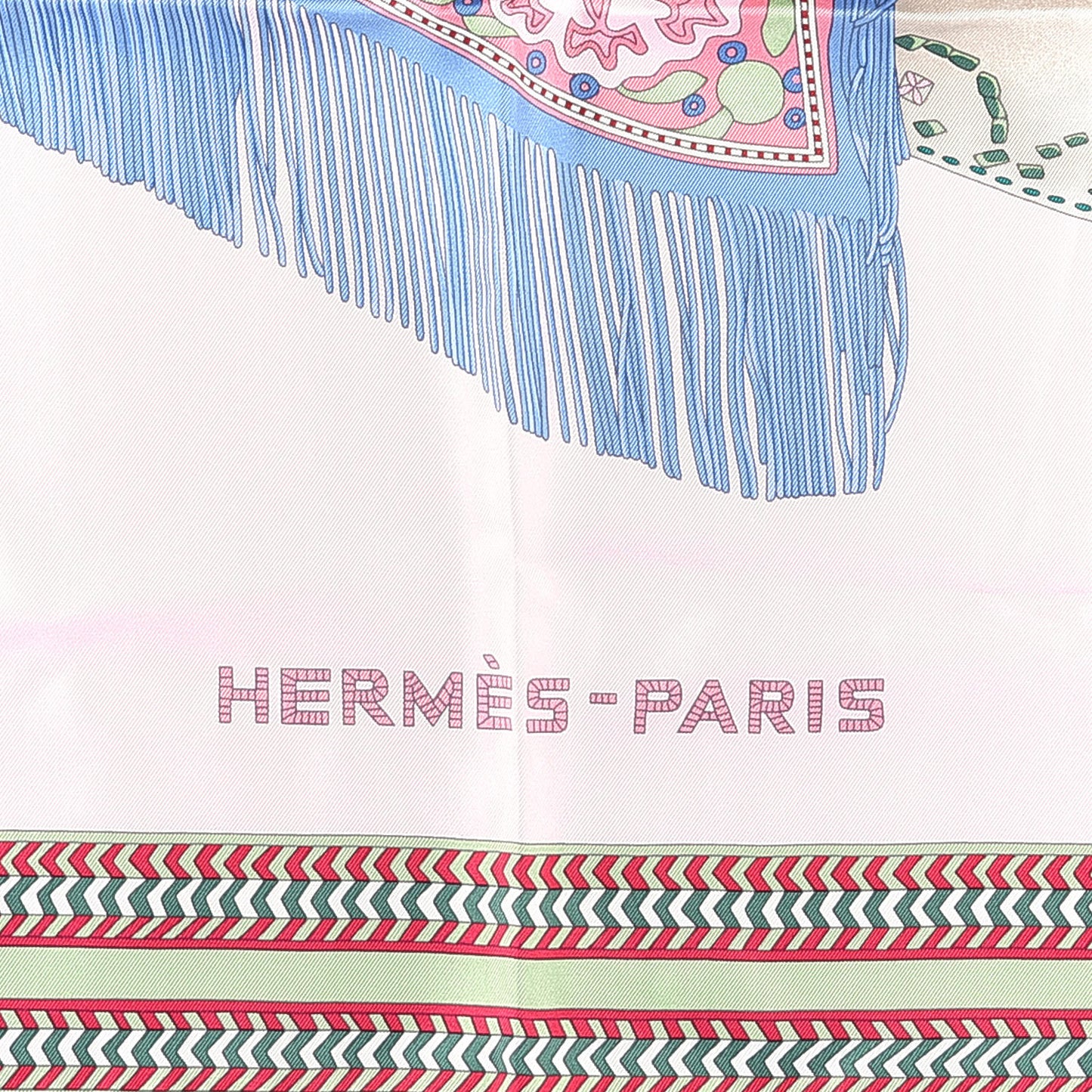Silk Selle Des Steppes Scarf 90 Rose Pale Bleu Jean