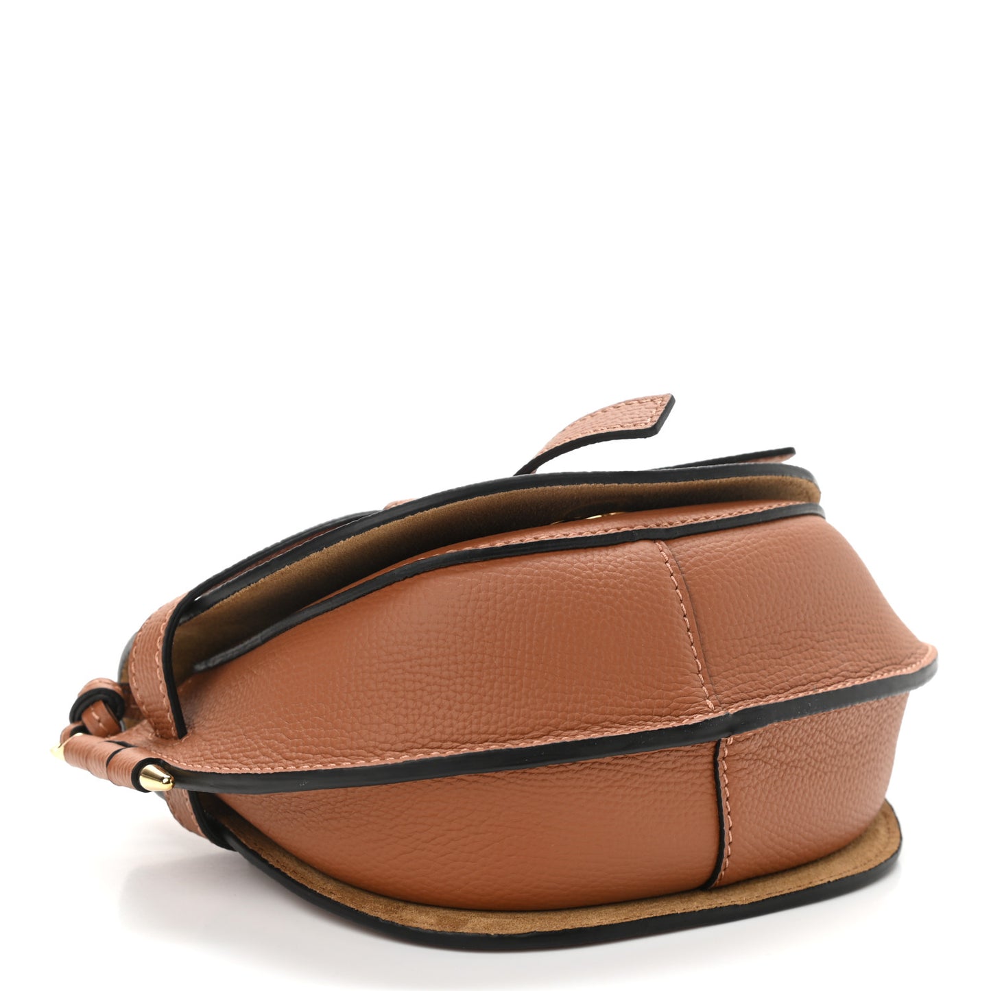 Pebble Grain Calfskin Mini Gate Dual Bag Tan