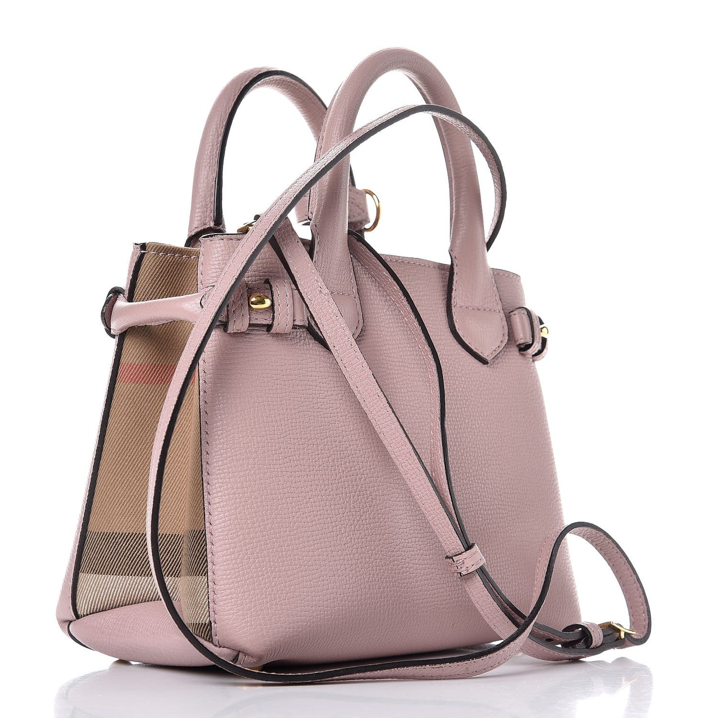 Grainy Calfskin House Check Baby Banner Tote Pale Orchid