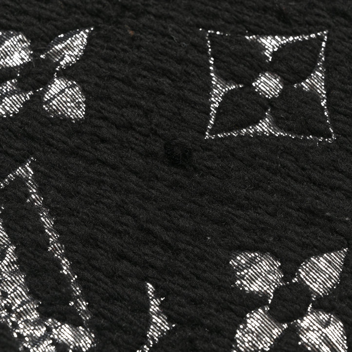 Wool Silk Logomania Shine Scarf Black