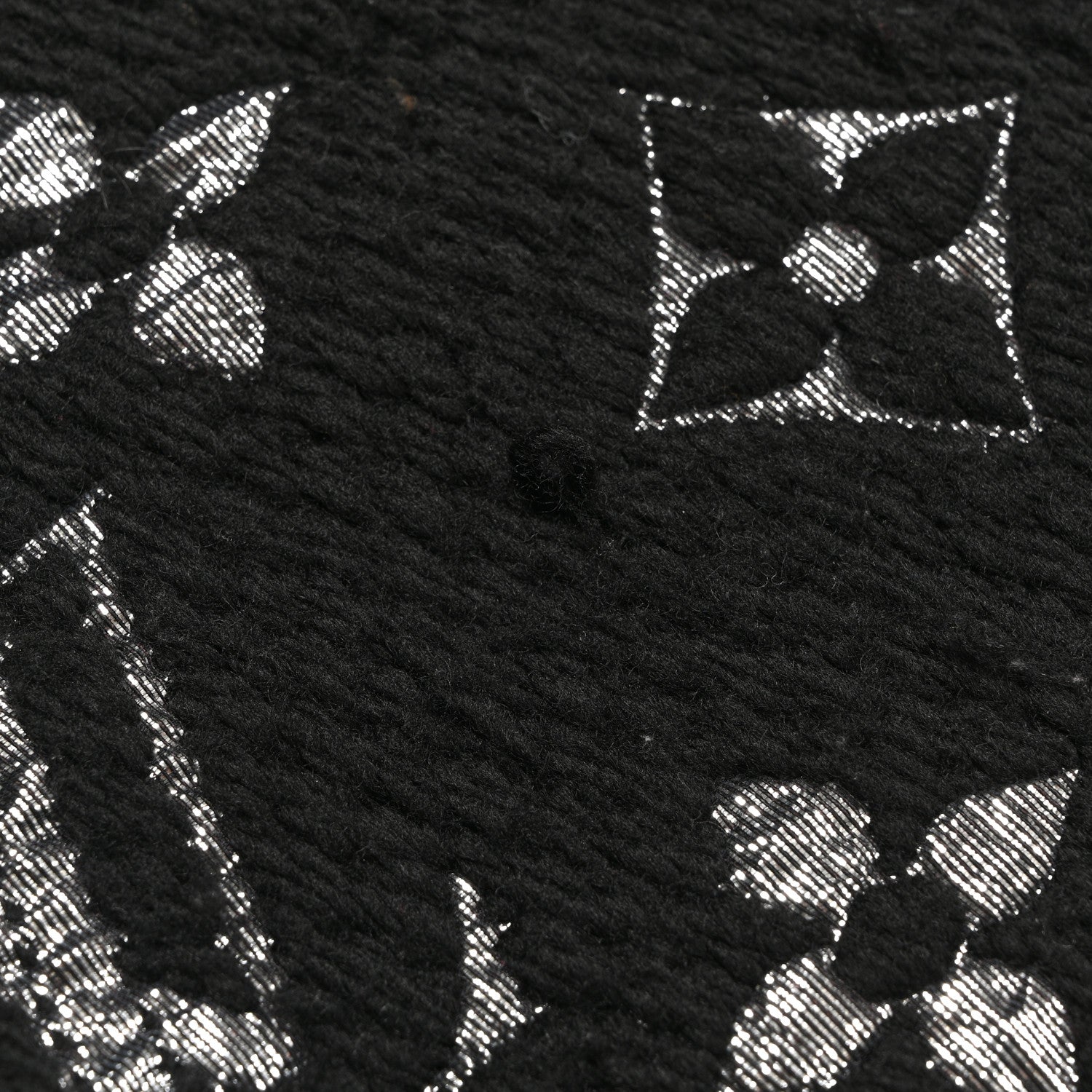 Louis Vuitton Wool Silk Logomania Shine Scarf Black 4 of 4