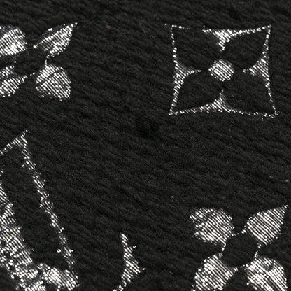 Louis Vuitton Wool Silk Logomania Shine Scarf Black 4 of 4