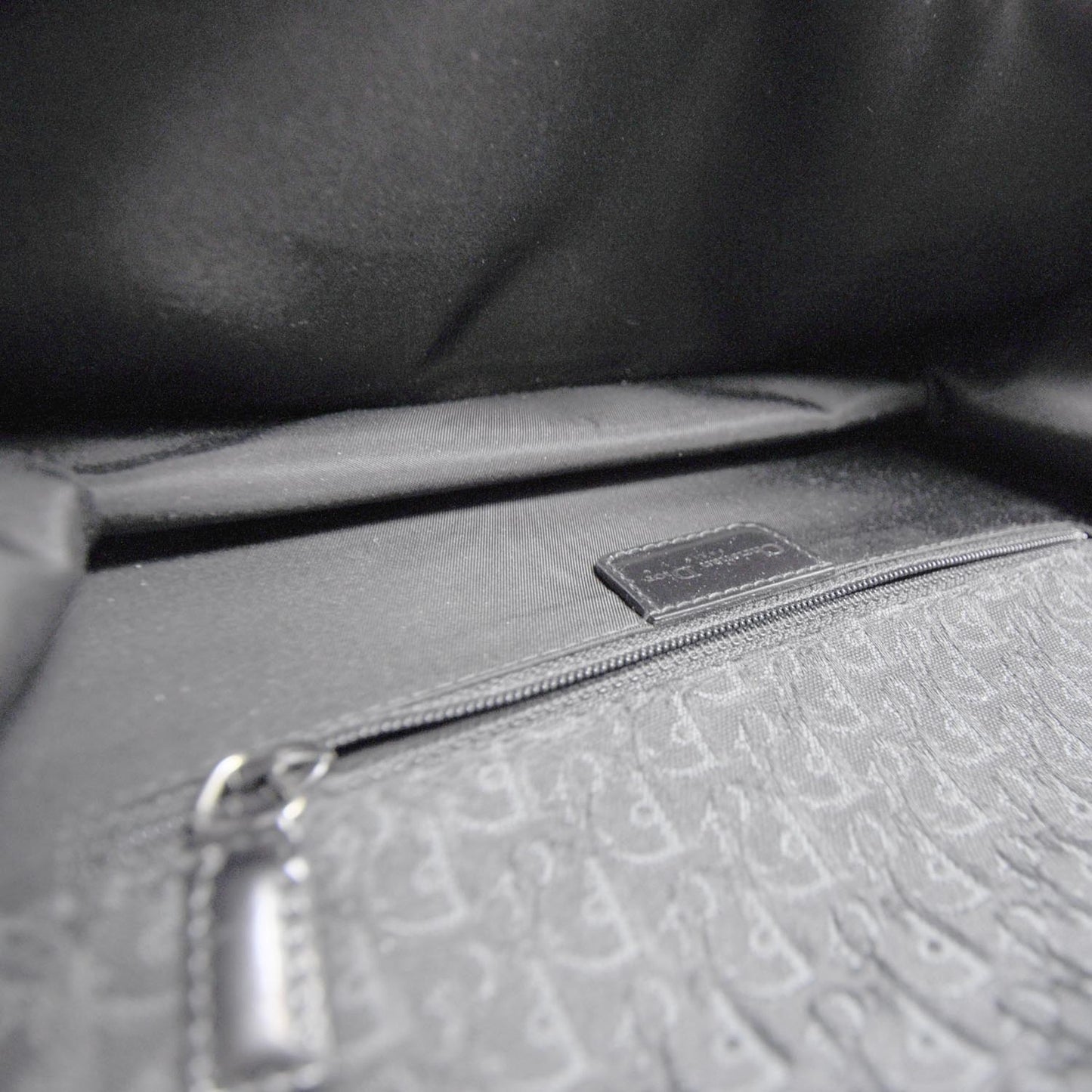 Leather D Trick Shoulder Bag Black and White