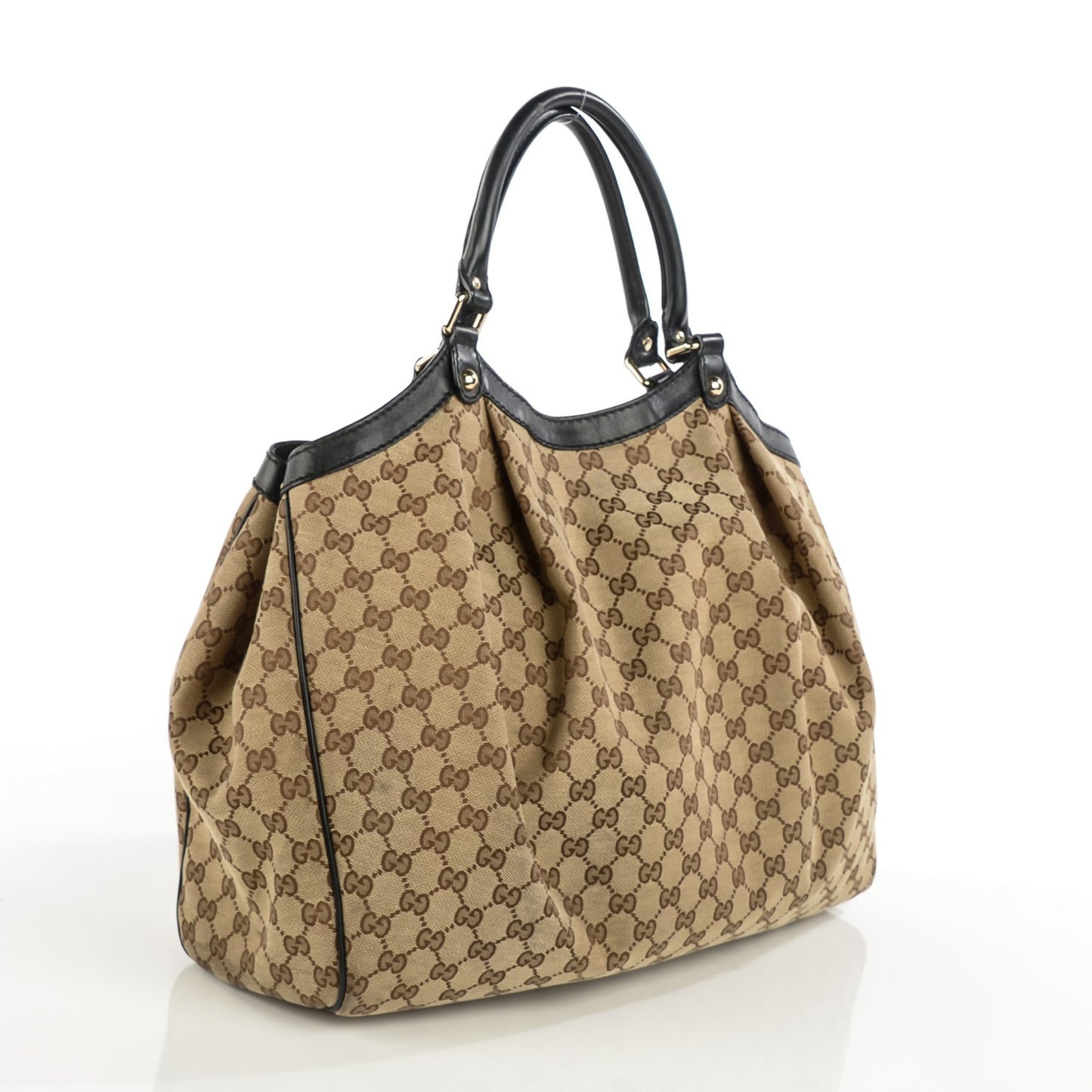 Monogram Large Sukey Tote Beige Ebony Black