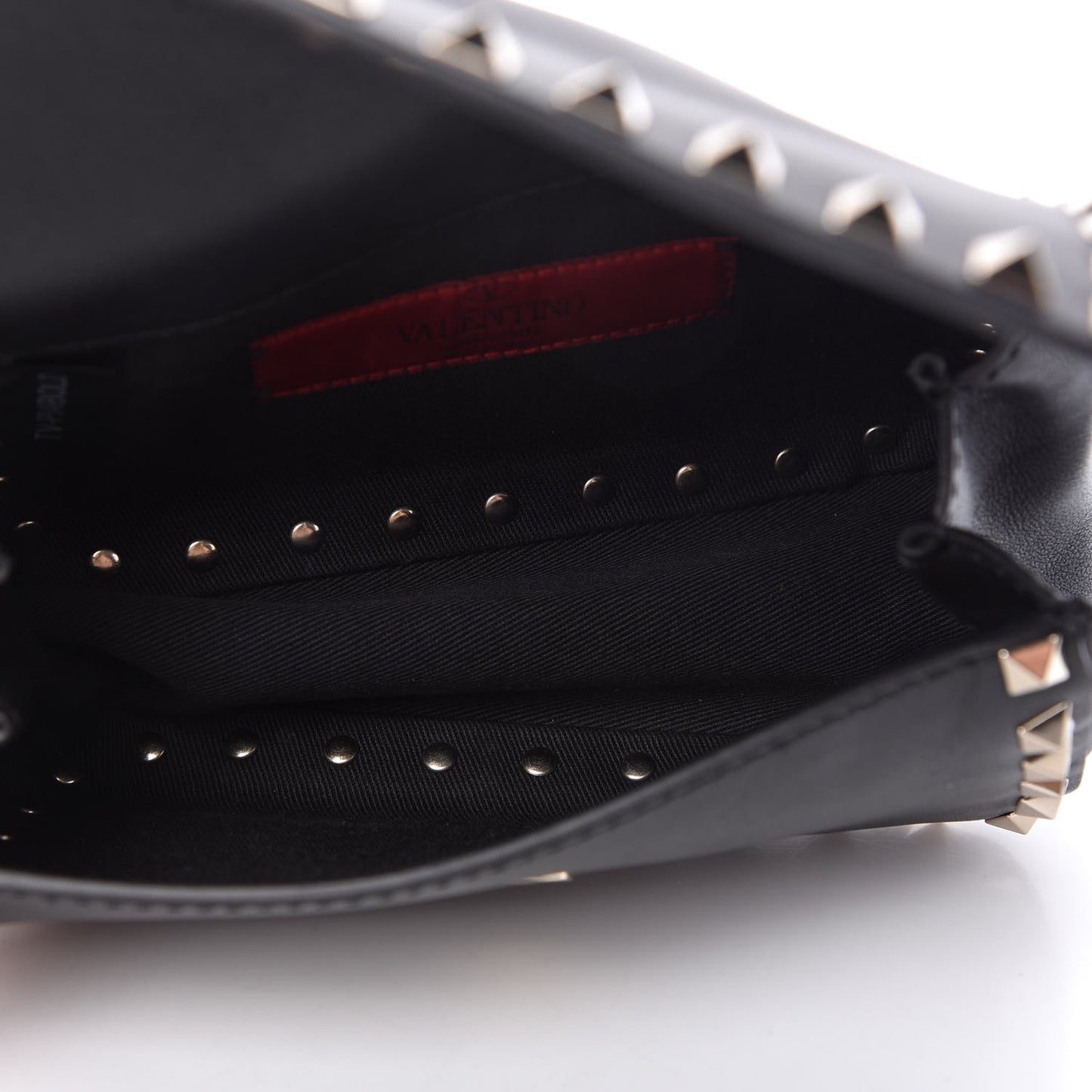 Calfskin Rockstud Belt Bag Black