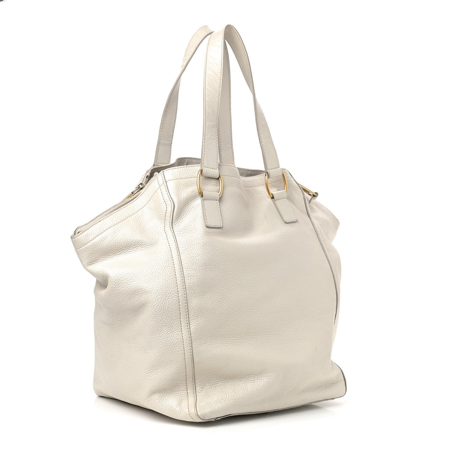 Saint Laurent Calfskin Large Downtown Tote Ivory 2 of 15