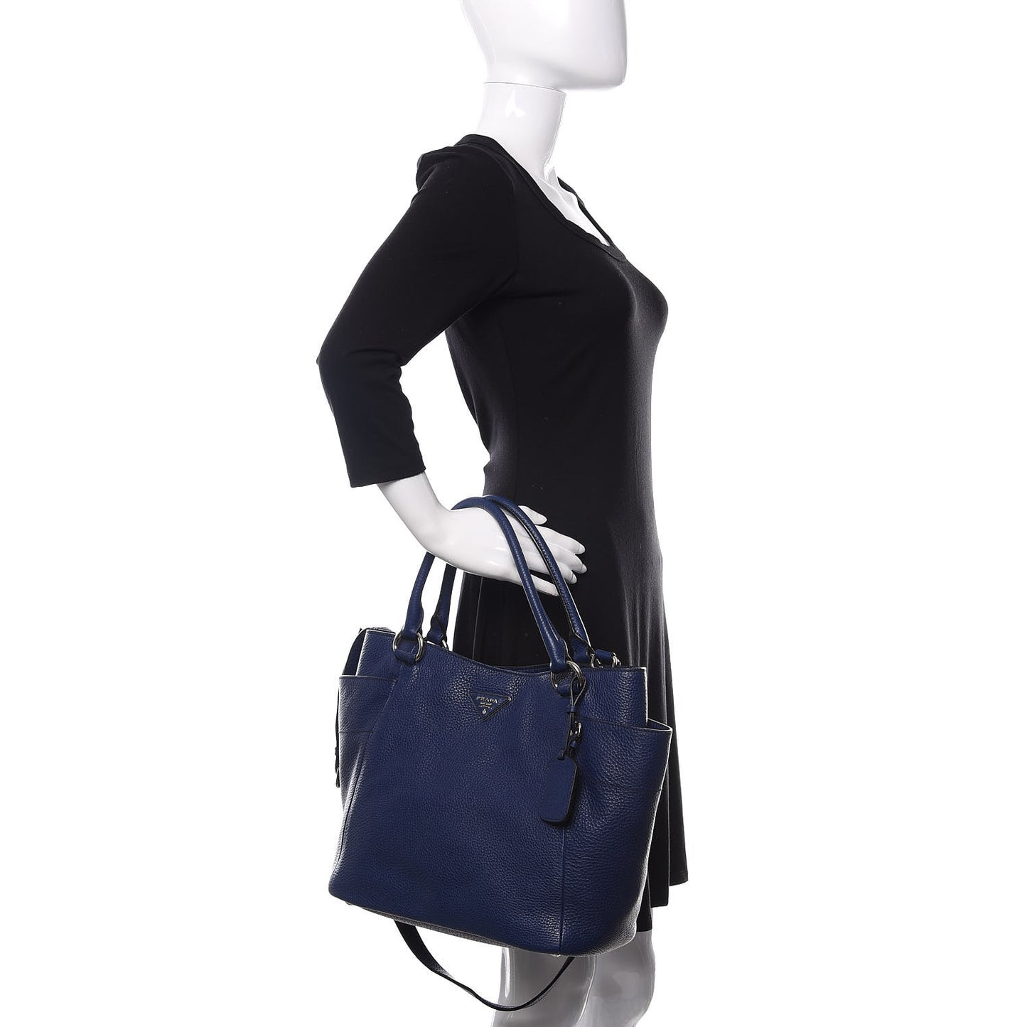Vitello Daino Side Pocket Tote Inchiostro