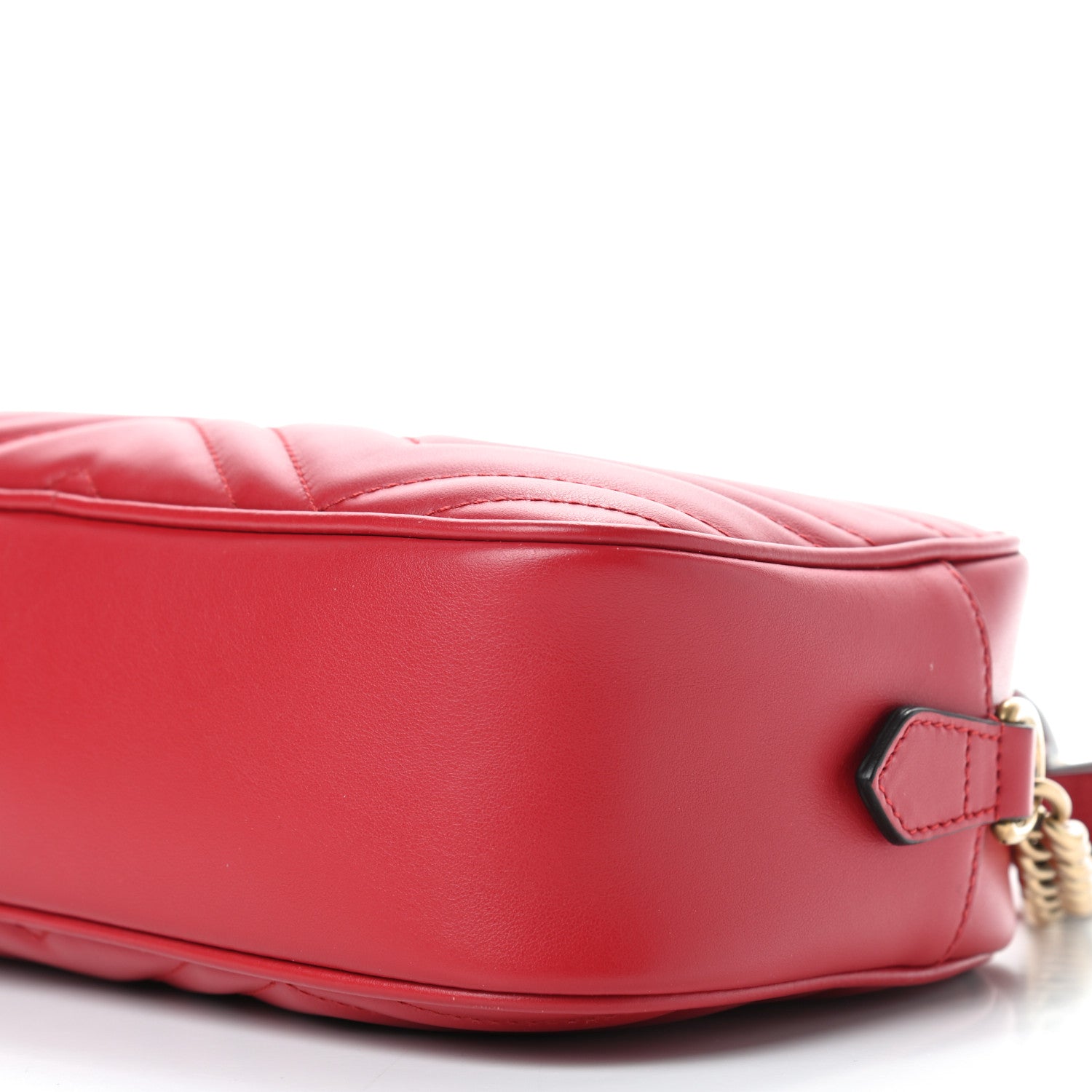 Gucci Calfskin Matelasse Small GG Marmont Chain Shoulder Bag Hibiscus Red 9 of 9