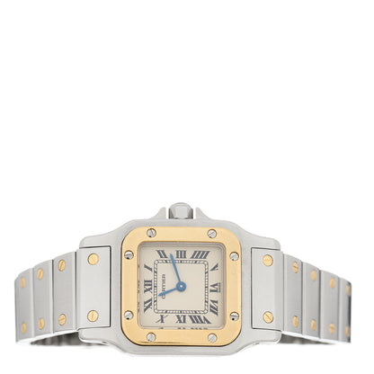 Cartier Stainless Steel 18K Yellow Gold 24mm Santos De Cartier Galbee Quartz Watch 2 of 4