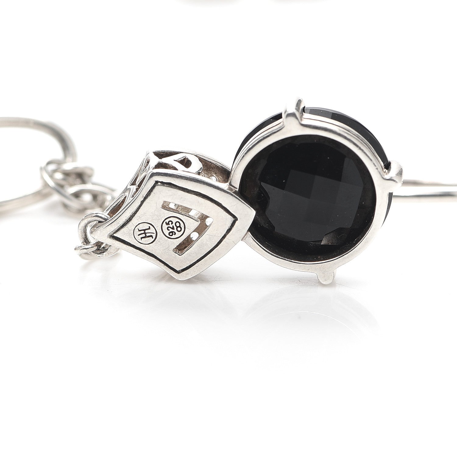 John Hardy Sterling Silver Black Onyx White Sapphire Legends Naga Lariat Necklace 6 of 6