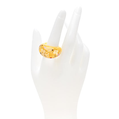 Louis Vuitton Resin Swarovski Crystal Inclusion Ring L 56 7.5 Yellow 2 of 5