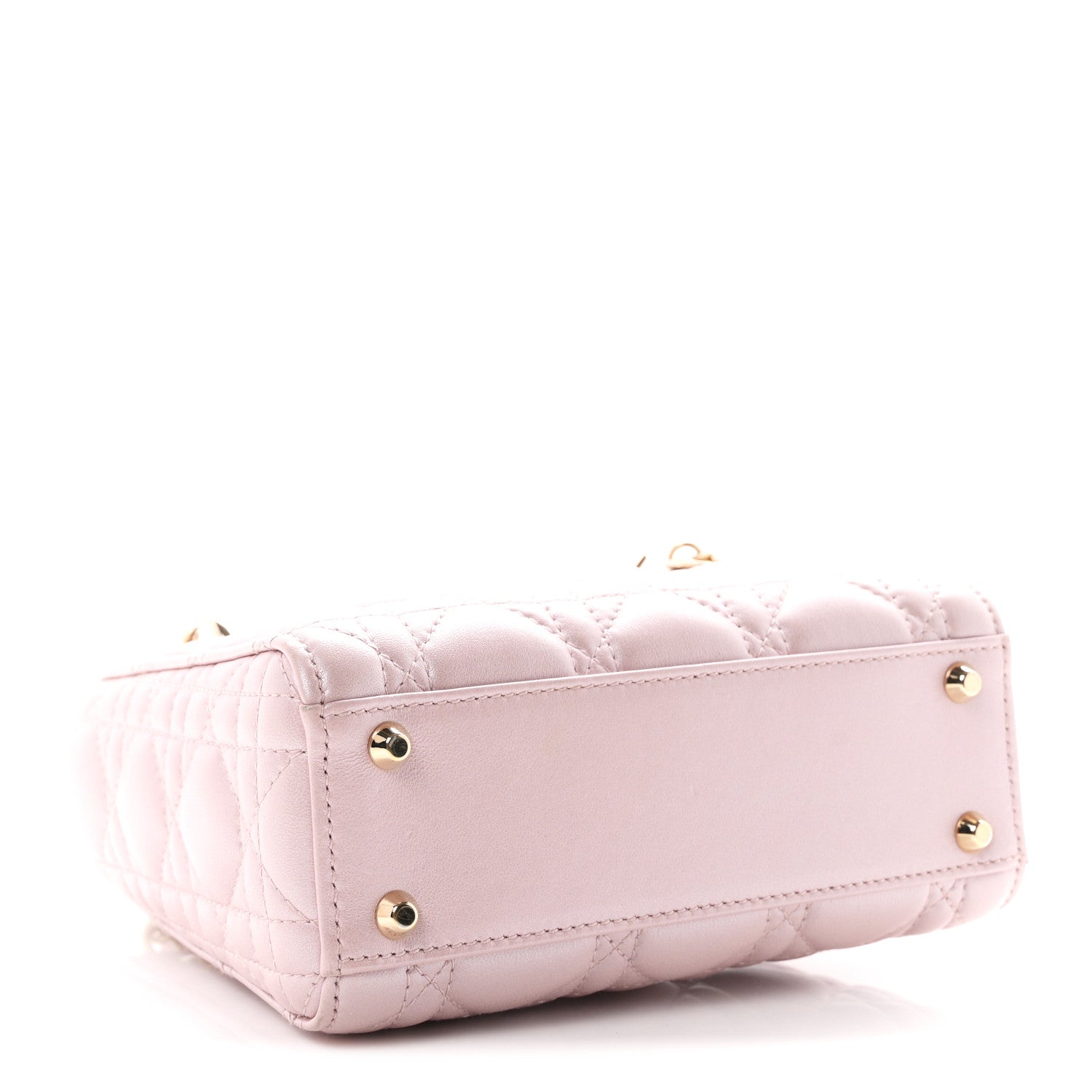 Christian Dior Metallic Lambskin Cannage Mini Lady Dior Lotus 4 of 12
