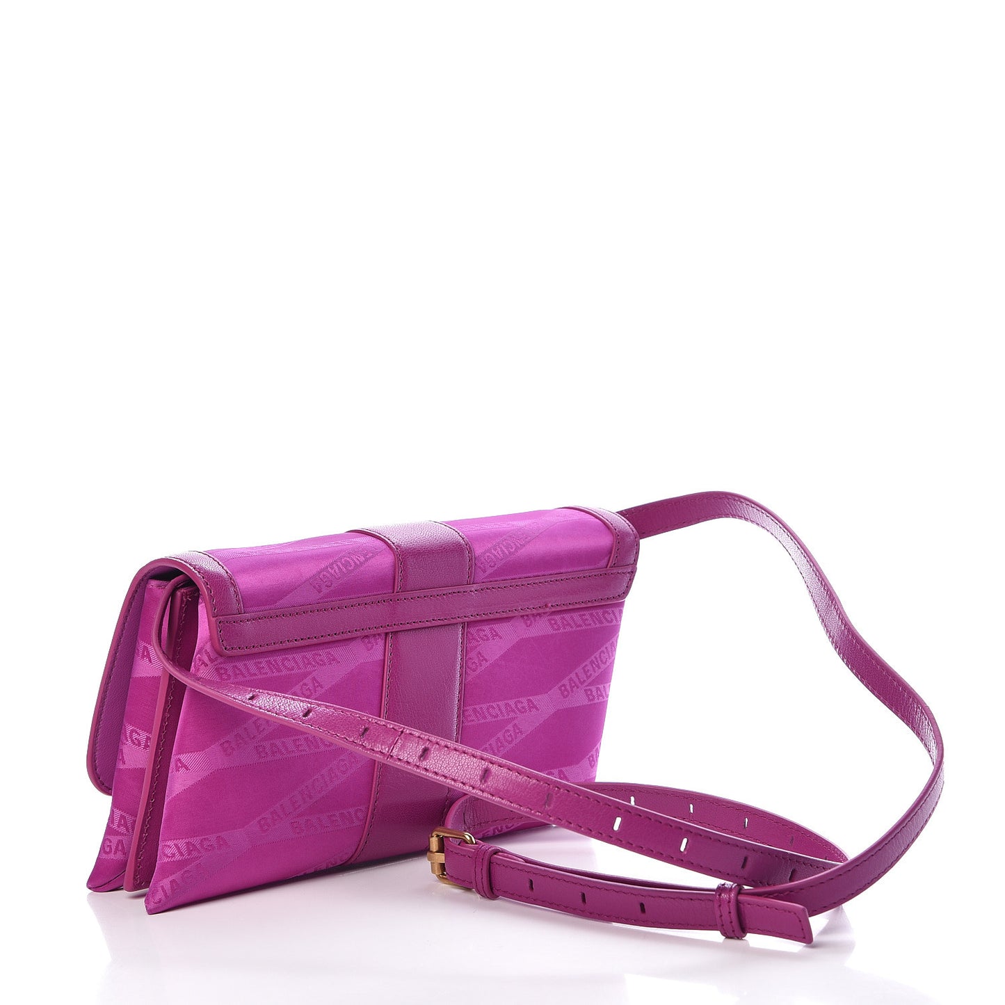 Jacquard Nylon Calfskin Shift Wallet On Strap Pink