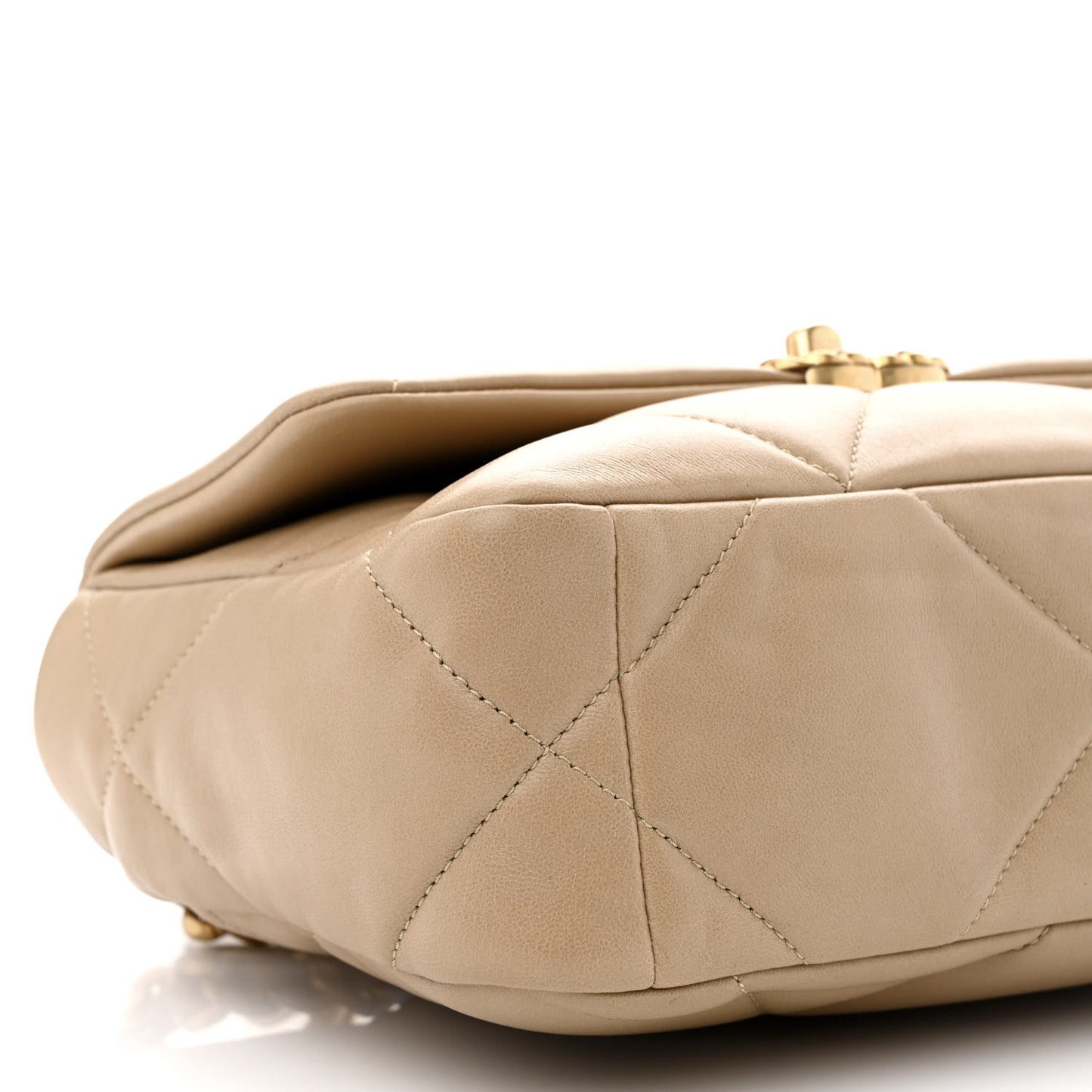 Lambskin Quilted Medium Chanel 19 Flap Dark Beige