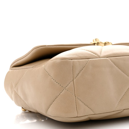 Chanel Lambskin Quilted Medium Chanel 19 Flap Dark Beige 9 of 11