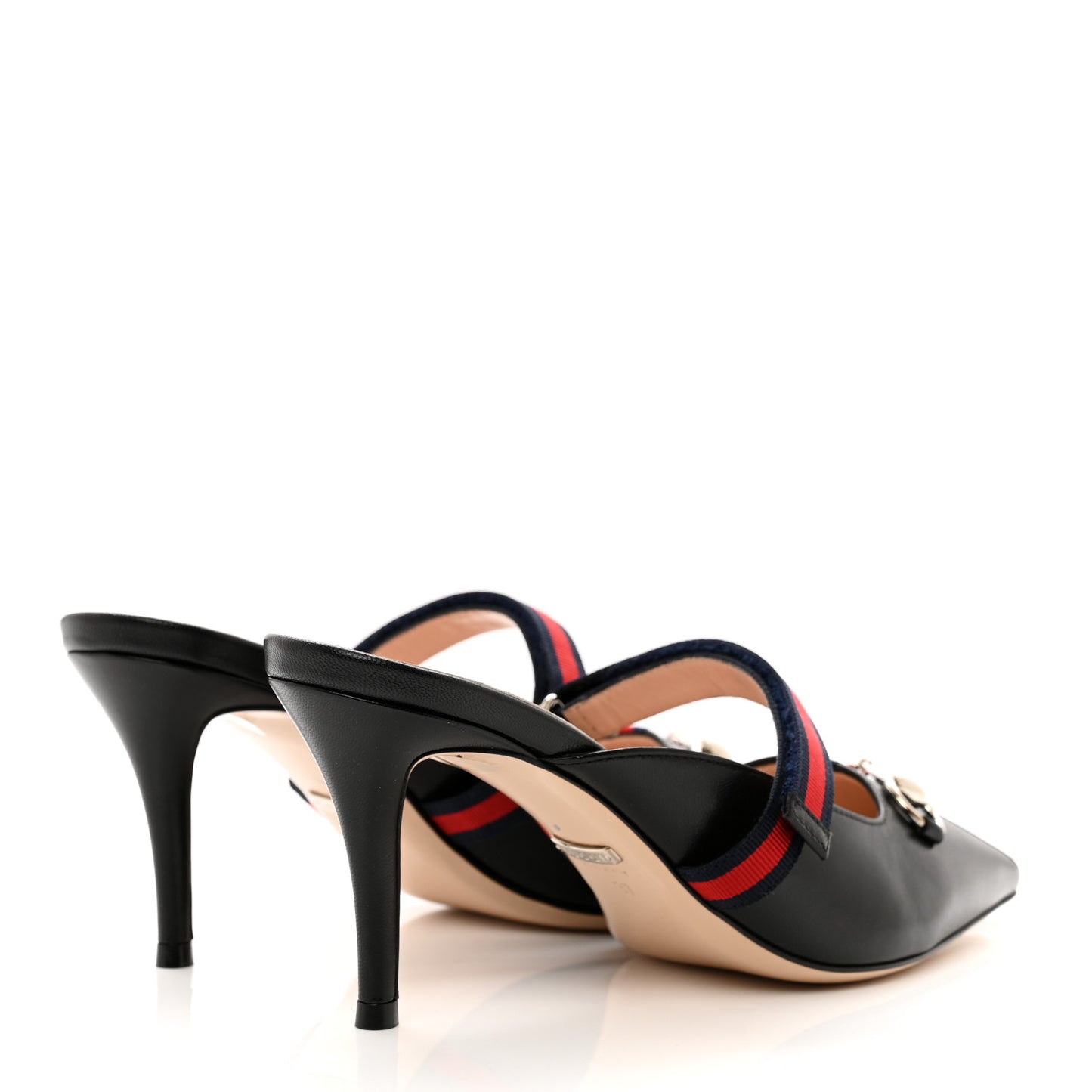 Malaga Kid Sylvie Web Cross Strap Mid-Heel Slides 37 Black