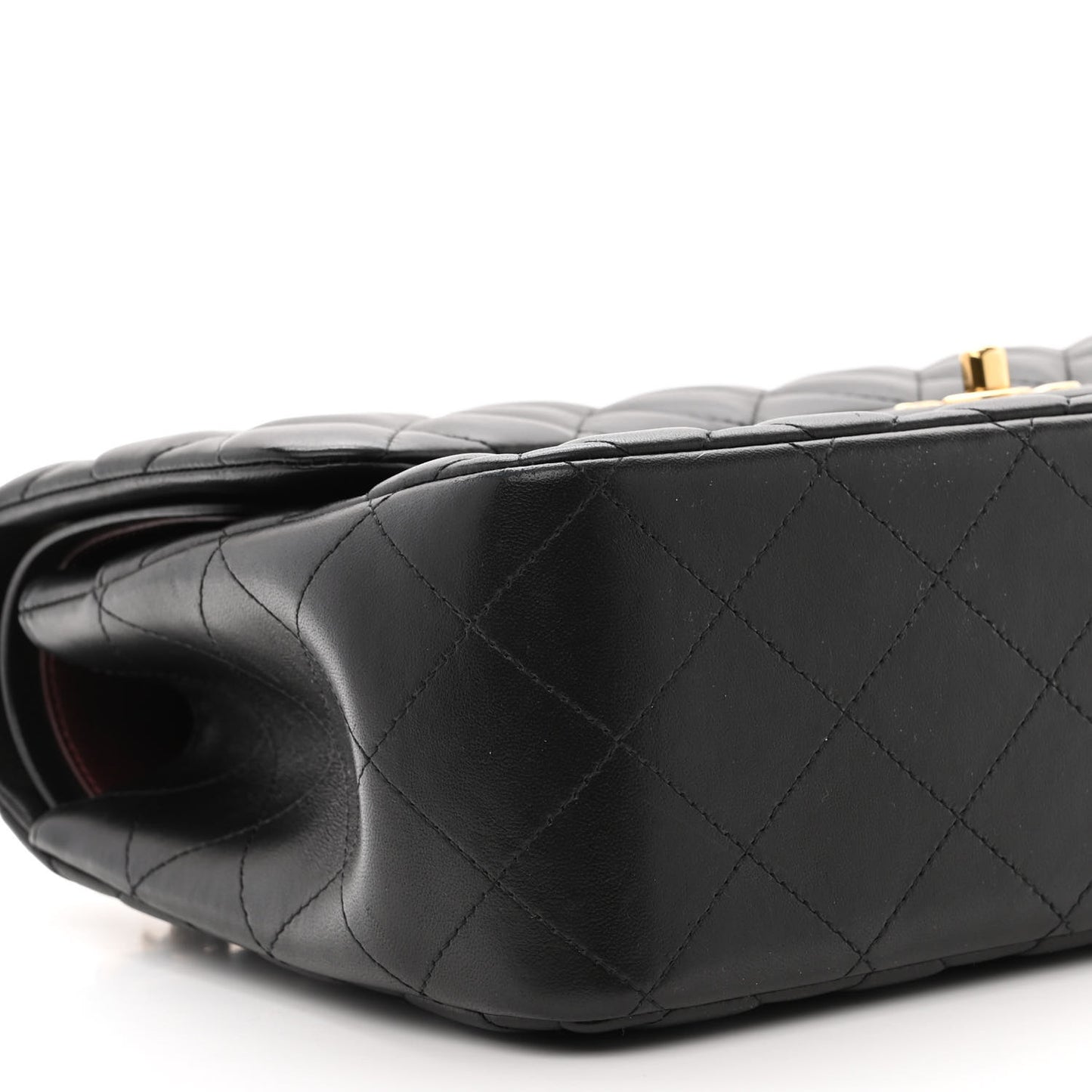 Lambskin Quilted Jumbo Double Flap Black