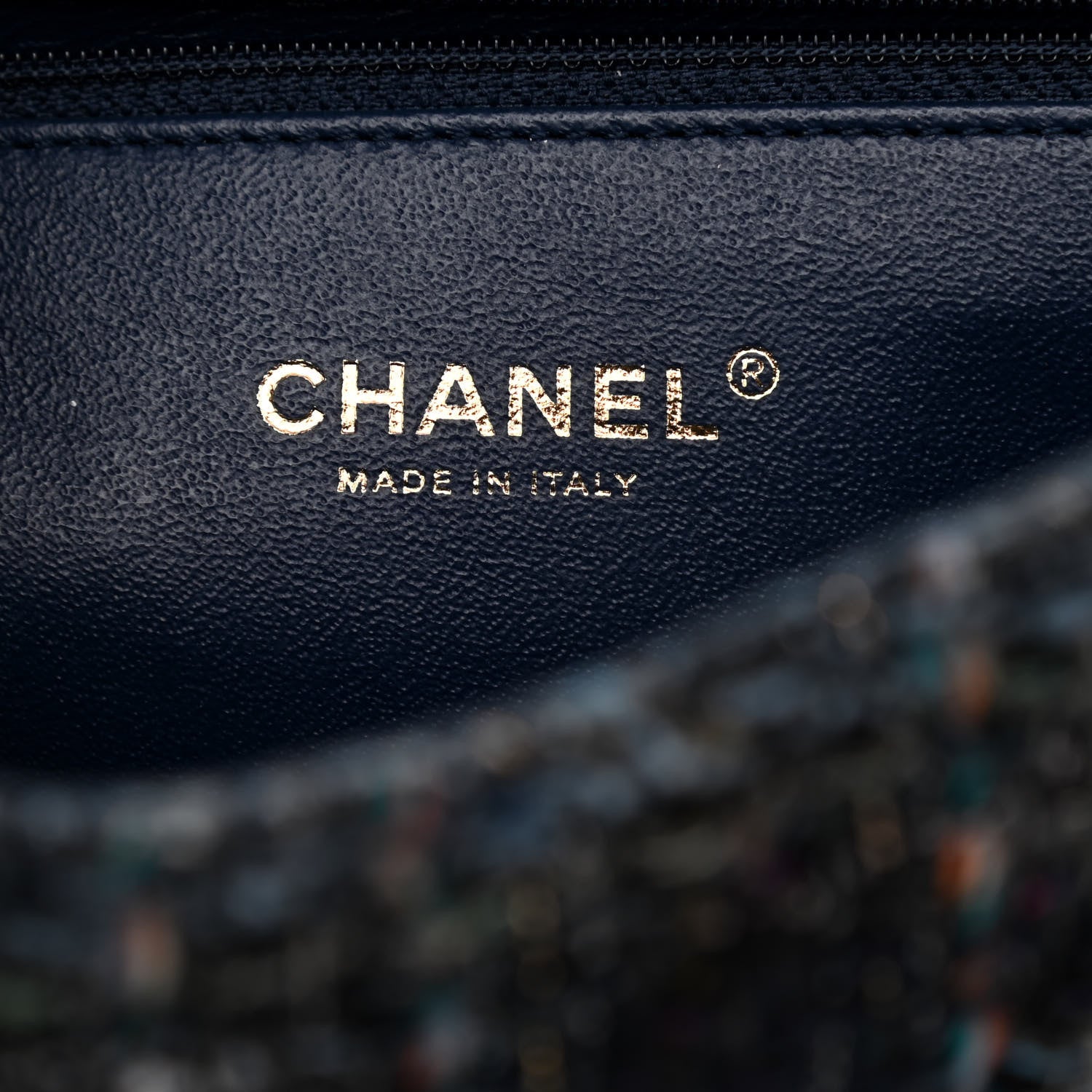 Chanel Tweed Watersnake Quilted Medium CC Filigree Flap Blue 6 of 9