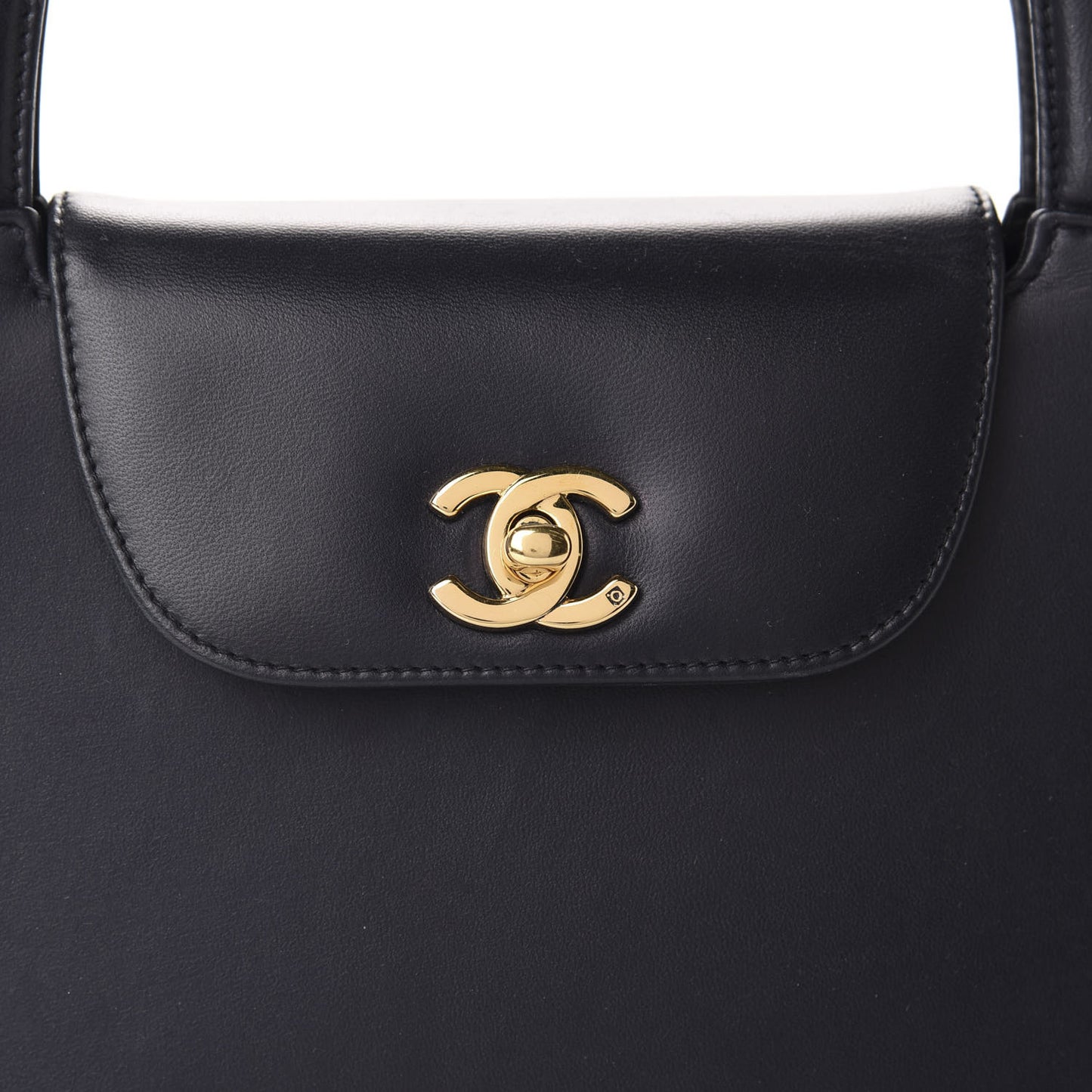 Lambskin Small Kelly Flap Bag Navy Blue