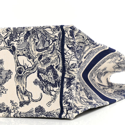 Christian Dior Canvas Embroidered Large Dioriviera Toile De Jouy Book Tote Blue 6 of 12