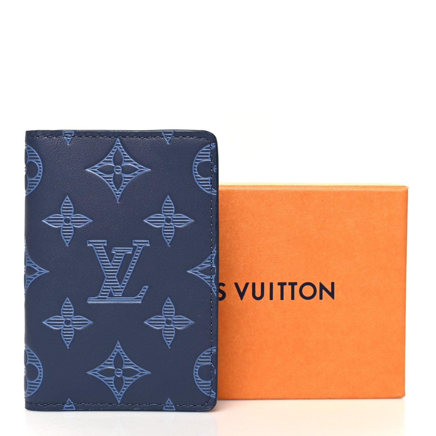 Louis Vuitton Calfskin Monogram Shadow Pocket Organizer Blue 8 of 8